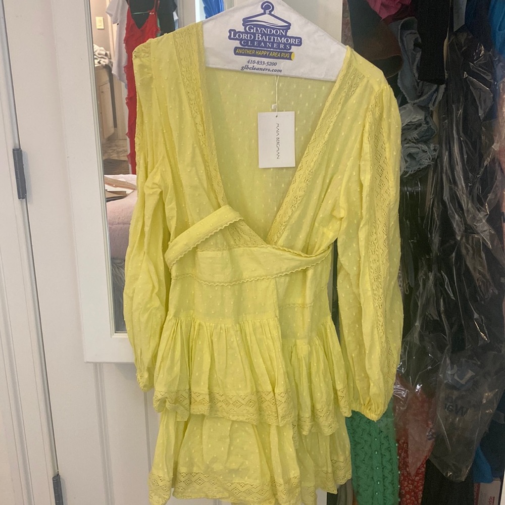 brand new yellow wrap dress